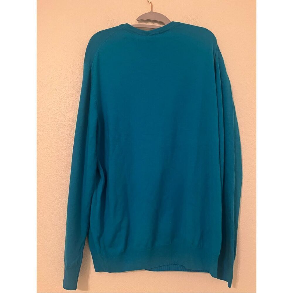 CRUCIANI SWEATER CREWNECK WOOL SIZE LARGE TEAL BLUE NWT NEW - Picture 7 of 8
